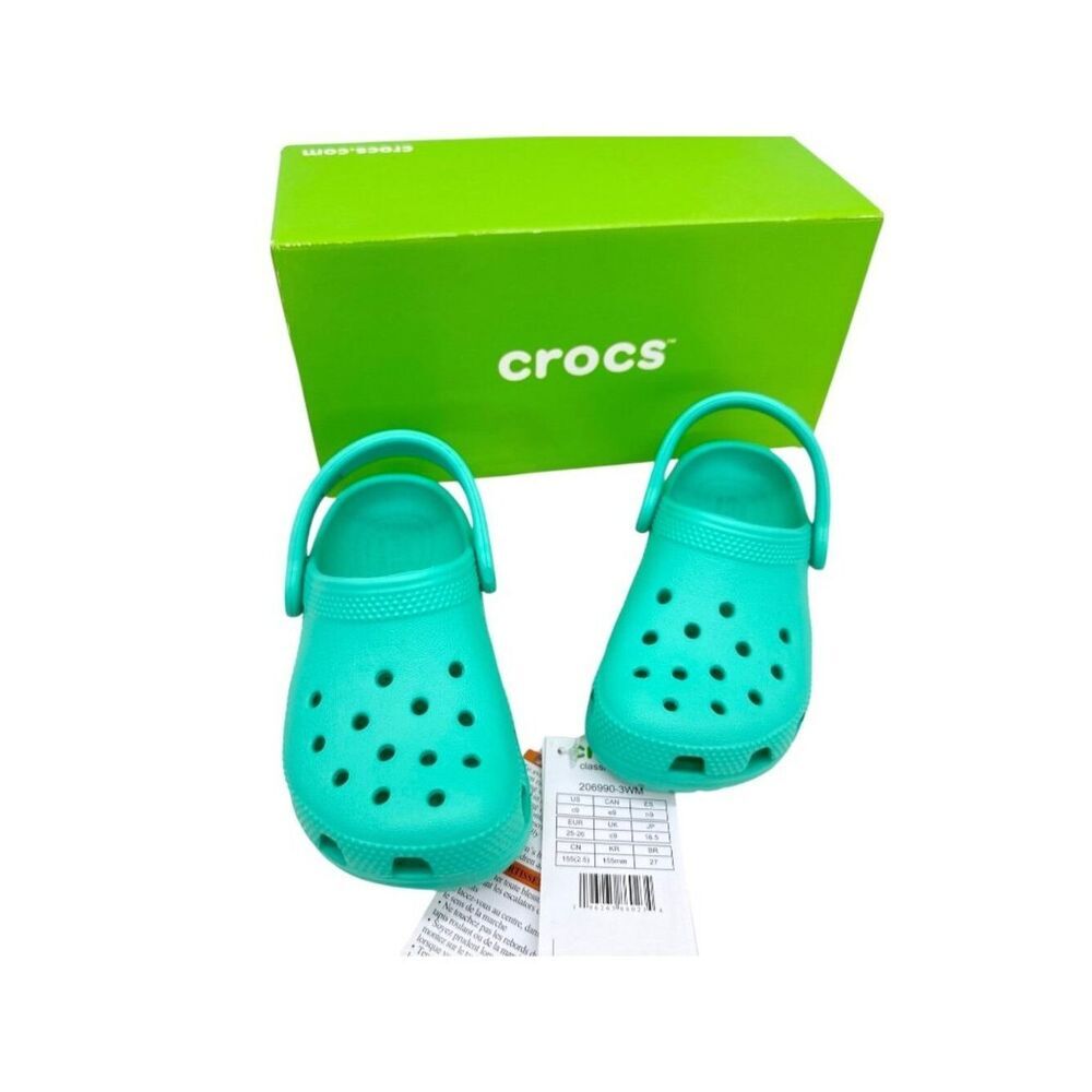 Crocs Classic Clog Lagoon Toddler C9 Kids Slip On Water Friendly Shoes NIB